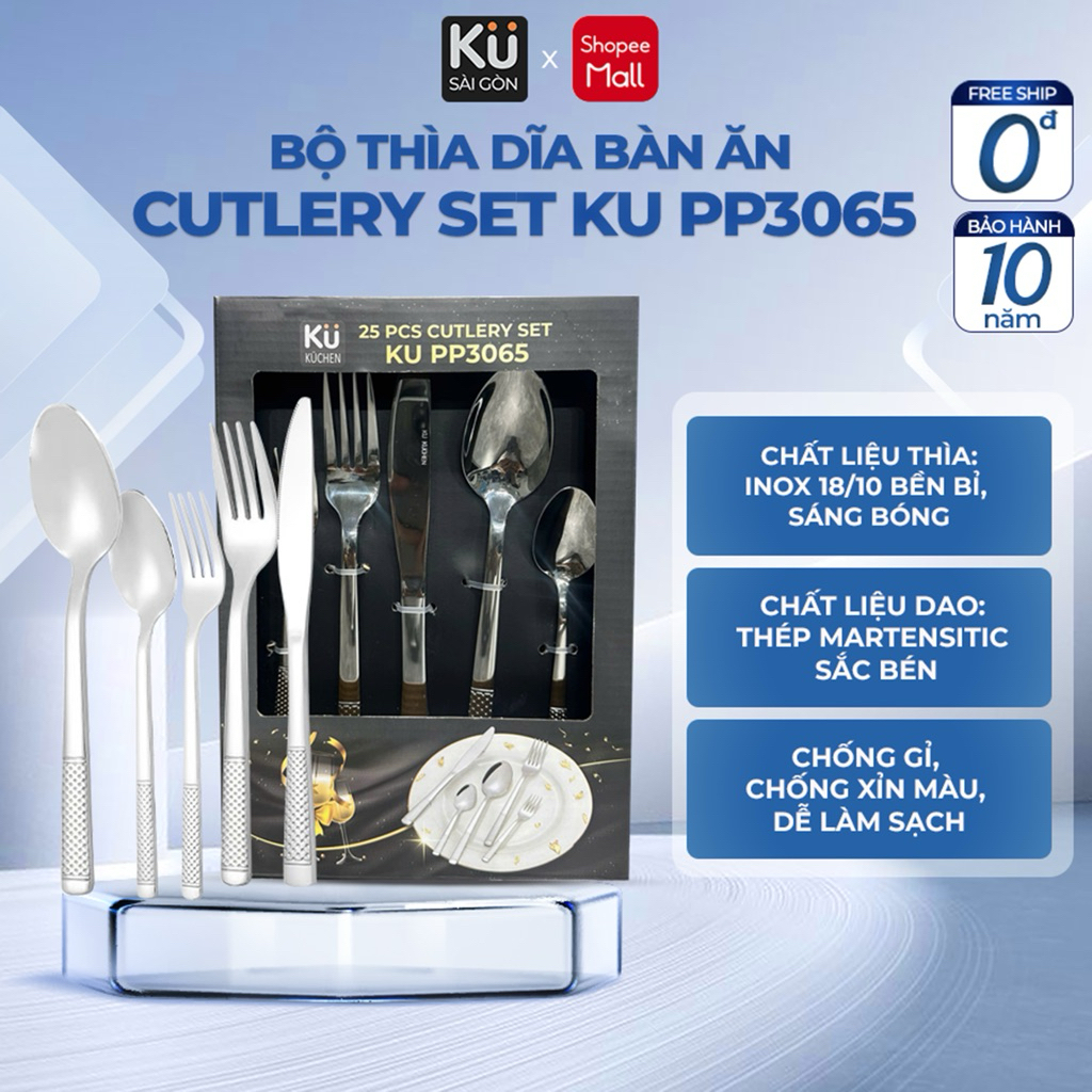 (SG) Bộ thìa dĩa bàn ăn Kuchen Cutlery Set KU KUCHEN PP3065 (25 Món)