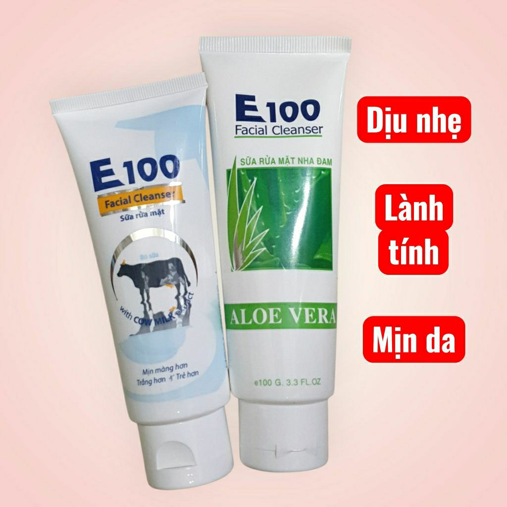 Sữa rửa mặt lành tính e100 dưỡng ẩm sáng mịn d1a