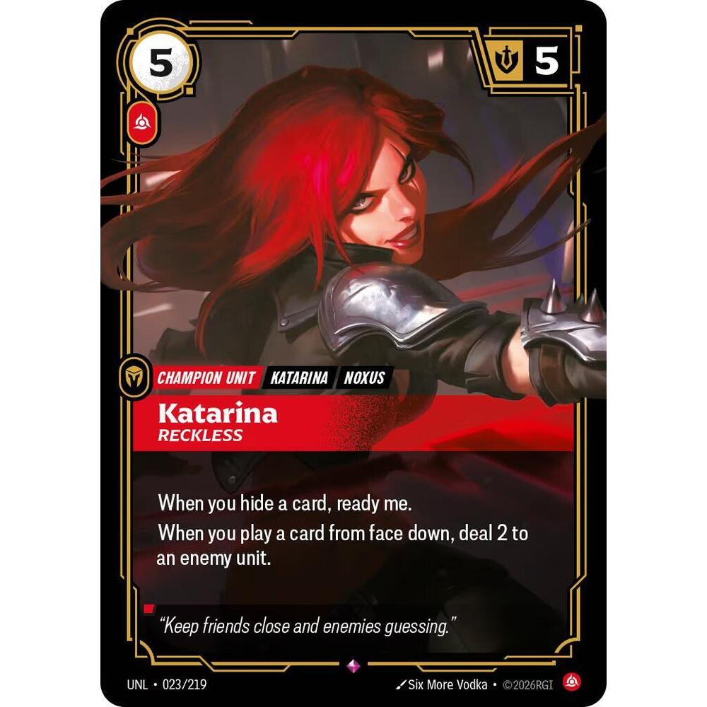 Thẻ Bài Riftbound UNL-023/219 - Katarina - Reckless - Champion Unit - Rare