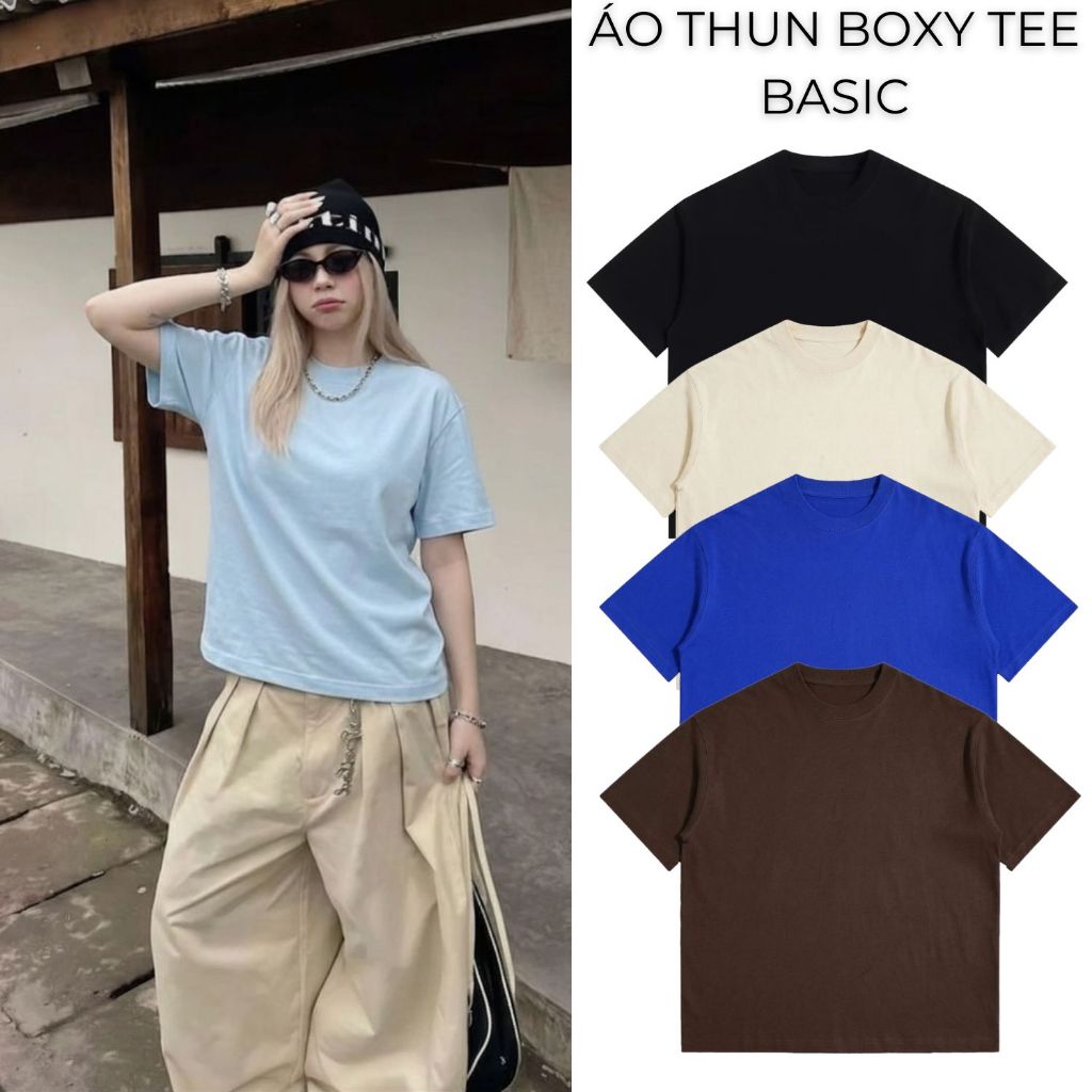 Áo thun nam nữ Boxy Elevent Twelve trơn, áo thun trơn unisex cao cấp vải cotton 2 chiều dày dặn đẹp