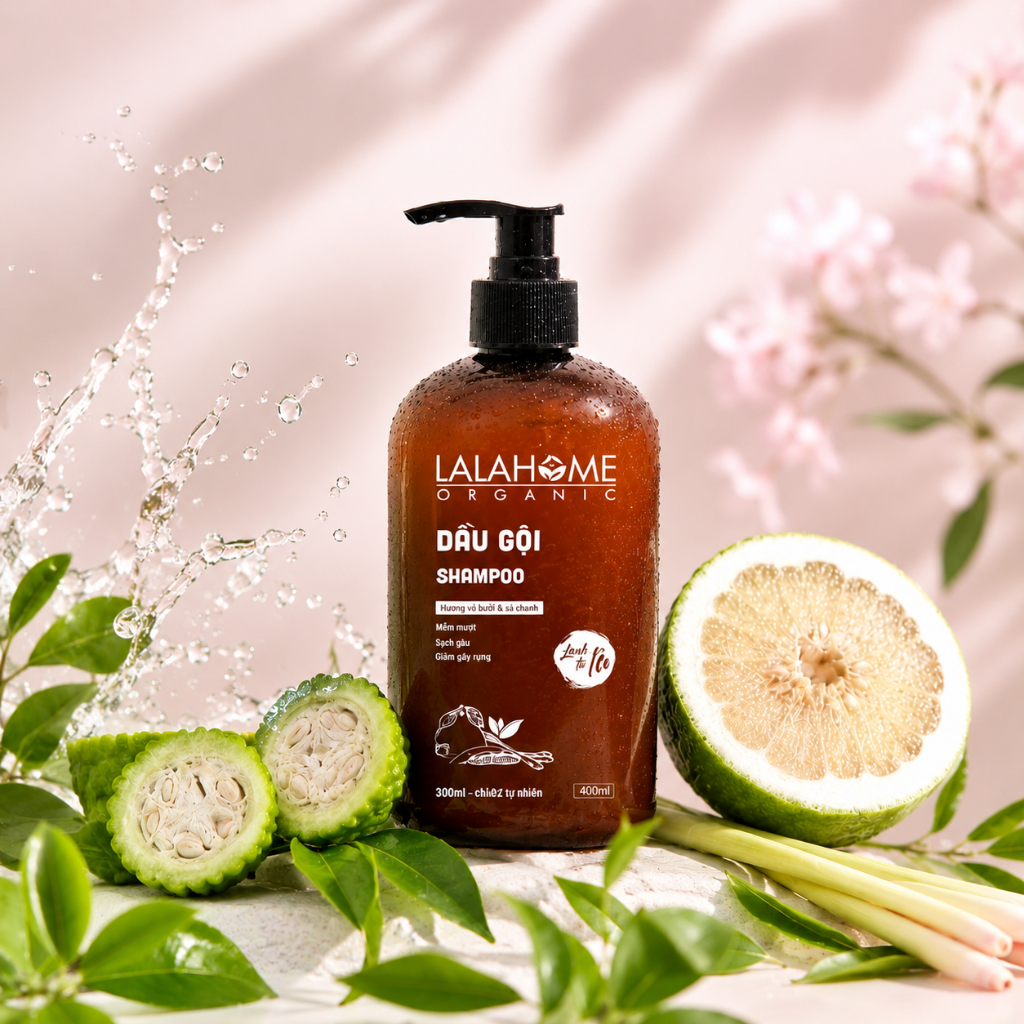 [CHÍNH HÃNG - CÓ SẴN] Dầu gội LalaHome Organic – Hương bưởi & sả chanh