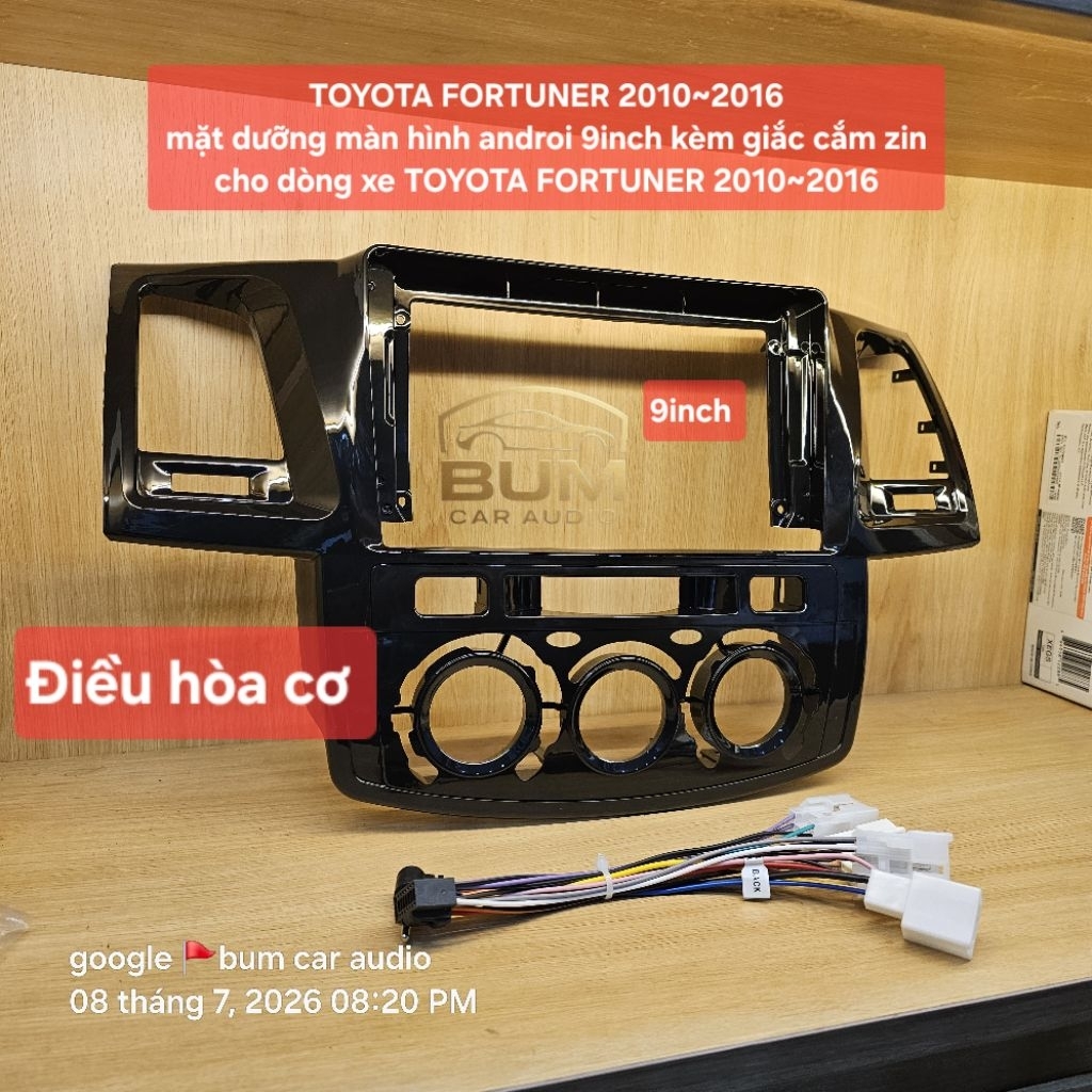 Fortuner 2010 - 2016 ~ Mặt duỡng màn hình Android 9inch dành cho xe toyota Fortuner 2012 - 2016 điều