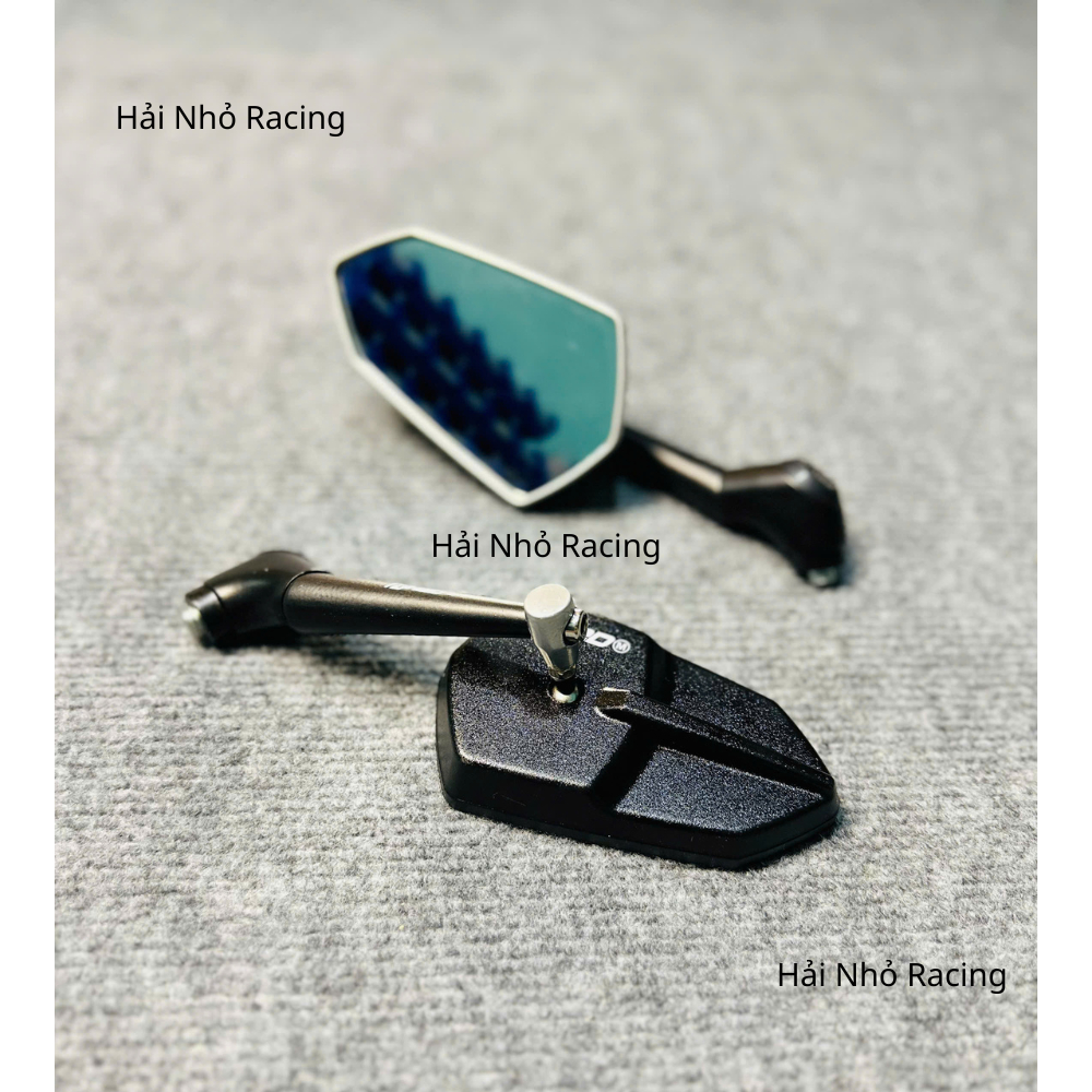 Gương Xe Máy H2D 6 Cạnh Nhựa Ren Thuận 10li Tặng Ốc