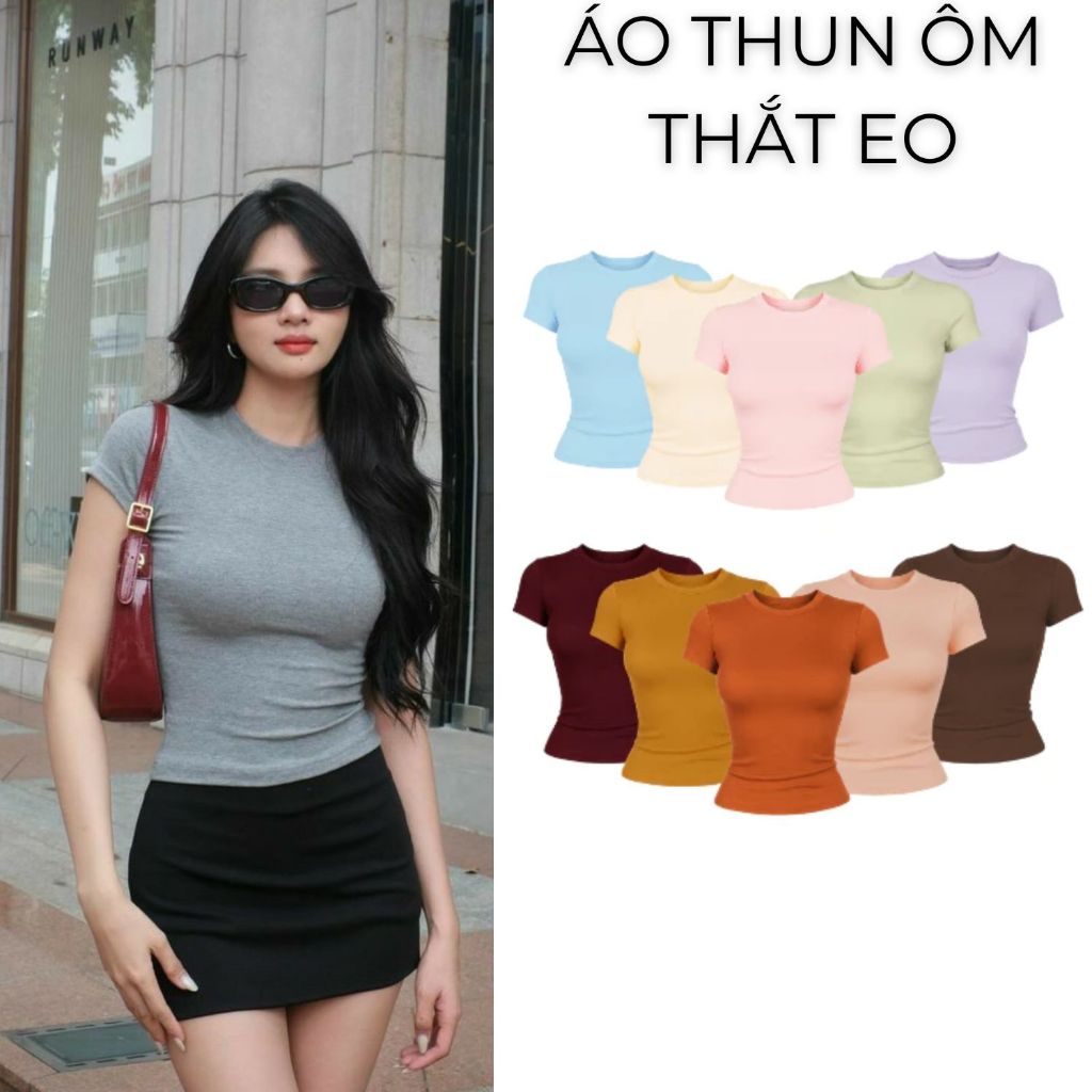 Áo Phông Nữ Form Baby Tee Elevent Twelve Áo Thun Ôm Nữ Thắt Eo Cơ Bản Tôn Dáng Cotton 2 Chiều