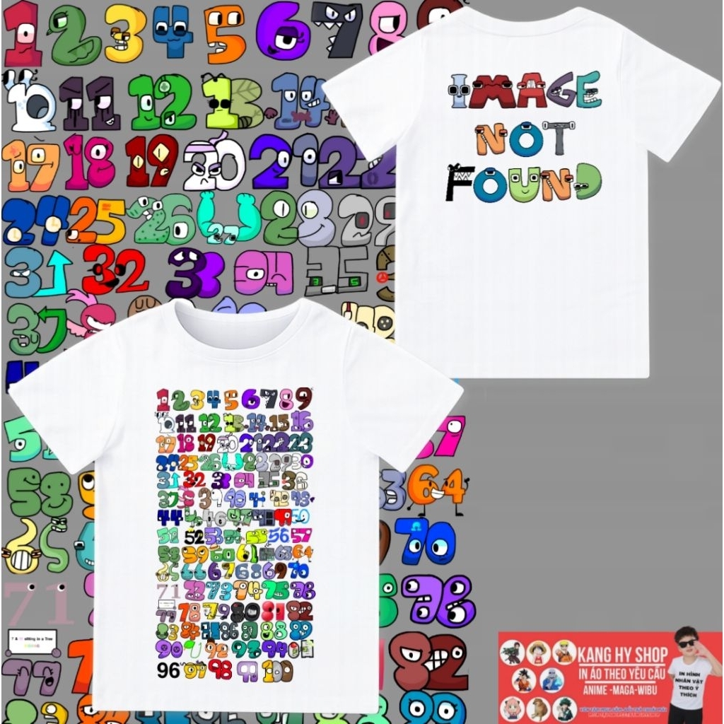 Áo Thun In Hình Alphabet New Number lore 1-100 dành cho bé trai bé gái yêu thích F1022