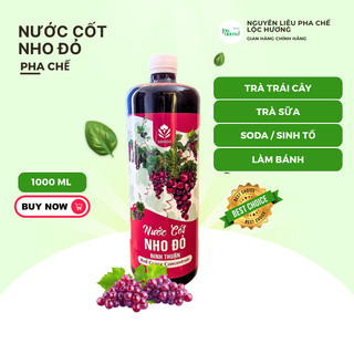 NƯỚC CỐT NHO ĐỎ Smaso pha chế trà trái cây, trà sữa, soda thơm ngon. Chai 1000ml