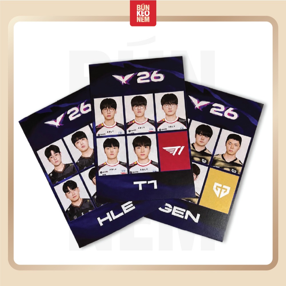 ID Photo & Keychain Set T1 | HLE | GENG – Bộ Ảnh Thẻ & Móc Khóa T1 | HLE | GENG Cao Cấp
