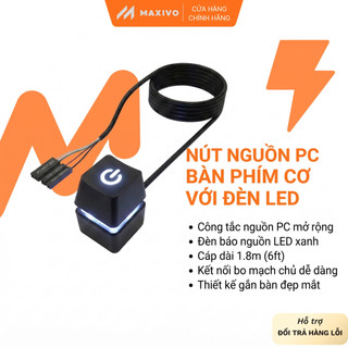 Nút nguồn PC máy tính để bàn có đèn Led, nút công tắc phím cơ khởi động PC tiện lợi dễ lắp đặt