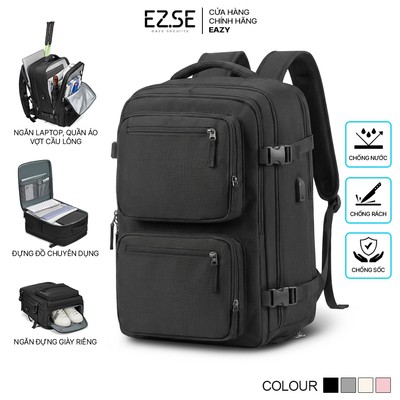 Balo du lịch cao cấp chống nước EAZY BLA10 có ngăn đựng giày , Balo đựng laptop nữ nam , Balo đựng quần áo vợt cầu lông