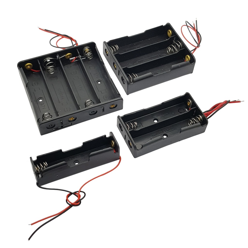 Hộp Đế Pin 18650 Nối Tiếp 1 Cell - 2 Cell - 3 Cell - 4 Cell Có Dây Ra