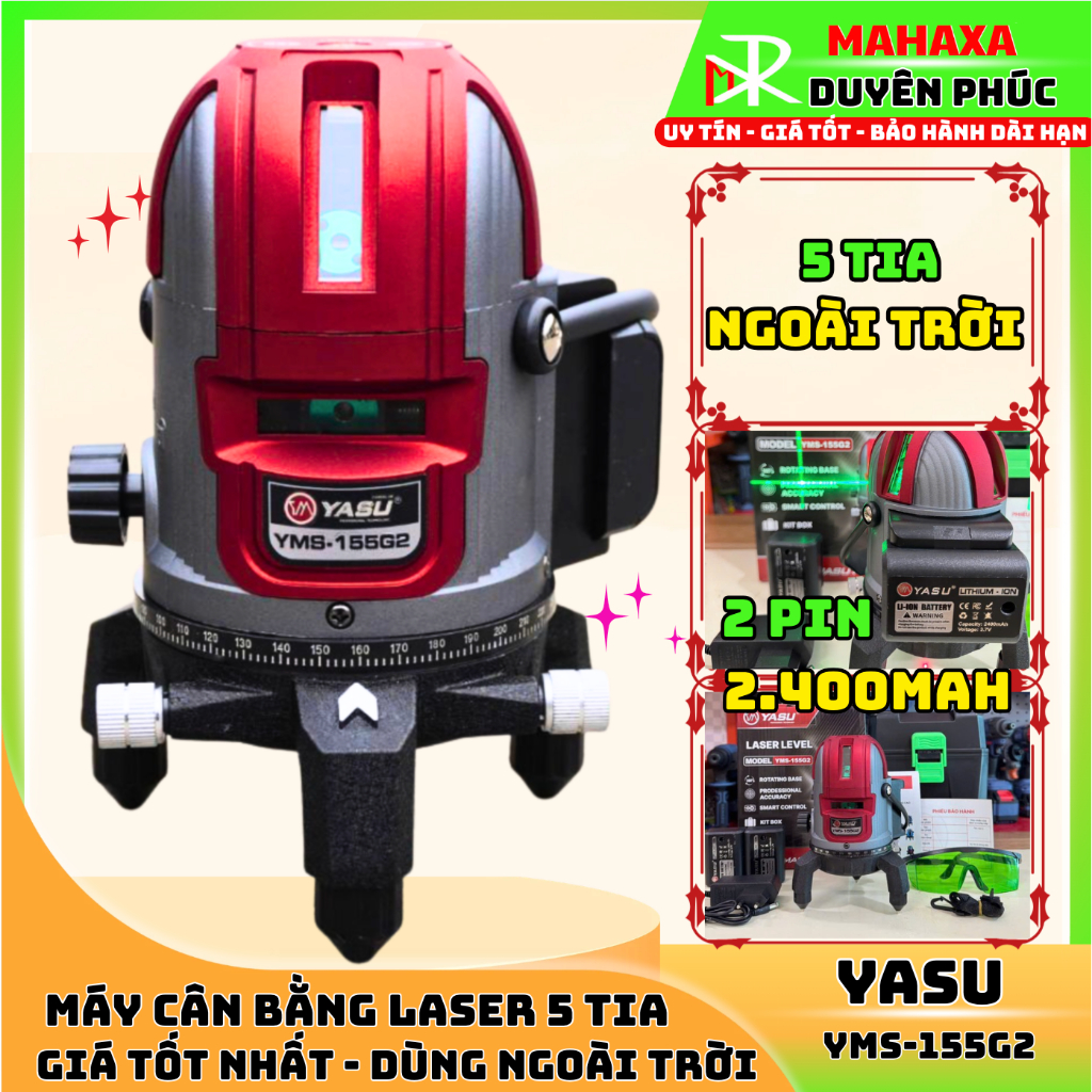 [YMS-155G2] MÁY CÂN BẰNG LASER 5 TIA XANH Bóng SHARP dạng chip LED cao cấp NHẬT BẢN HYASU  - MÁY CÂN