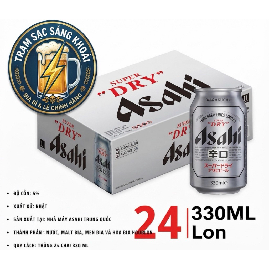 [NHẬP KHẨU]Bia Asahi Super Dry - Hương vị đậm đà, sảng khoái chuẩn Nhật Bản