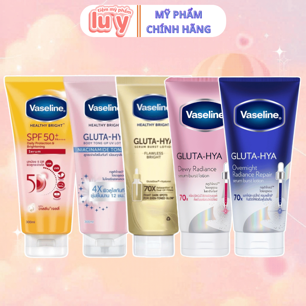 Vaseline dưỡng thể vaseline, sữa dưỡng thể vaseline, kem chống nắng vaseline, 50x, 10x; 70x, 4x