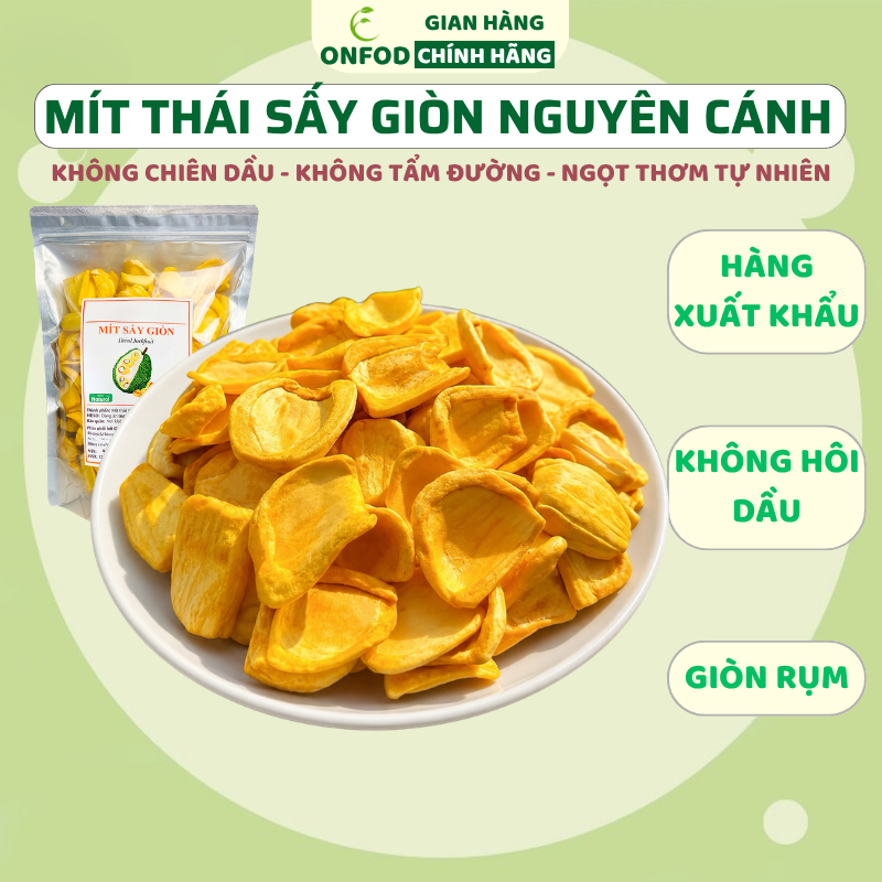 Mít sấy giòn nguyên cánh không đường ONFOD đồ ăn vặt giảm cân mẹ bầu healthy eat clean