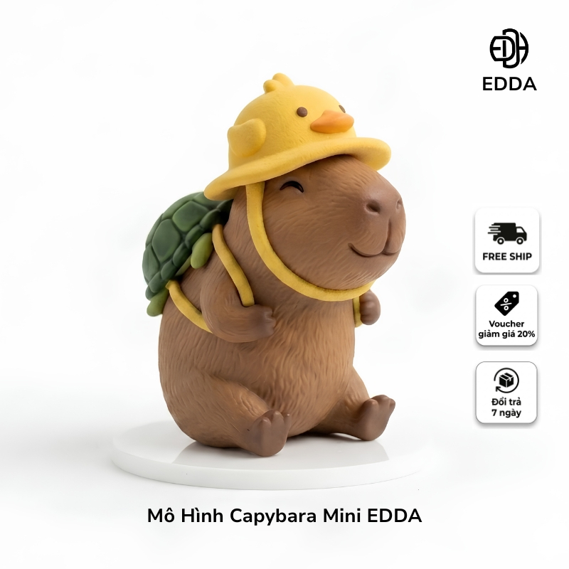 Mô Hình Capybara Mini EDDA - Phụ kiện trang trí bàn làm việc, Decor PC
