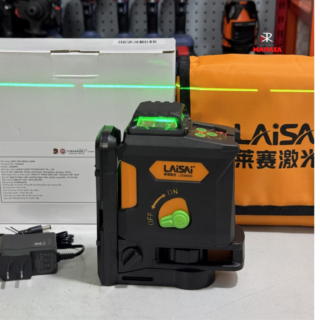 [LSG660S] Máy Cân Bằng Laser Laisai 5 Tia Xanh Lấy Sắt Trần Nhà - Có Chân Treo Tường Quay 360 Độ - K