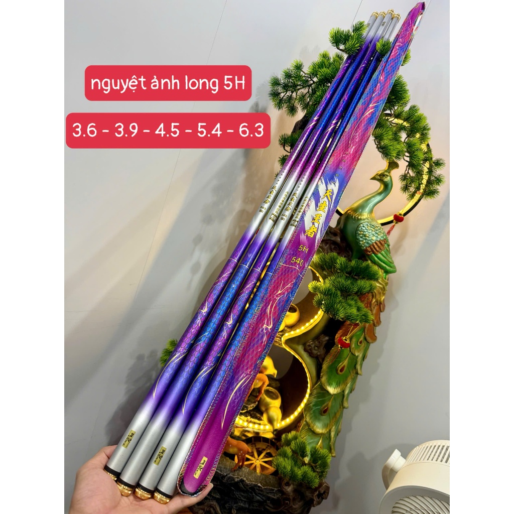 Cần Câu Tay Nguyệt Ảnh Long 5H Carbon 19i Chuyên Câu Rô Phi Cá Chép Cá Diếc Tặng Ngọn Phụ Zin