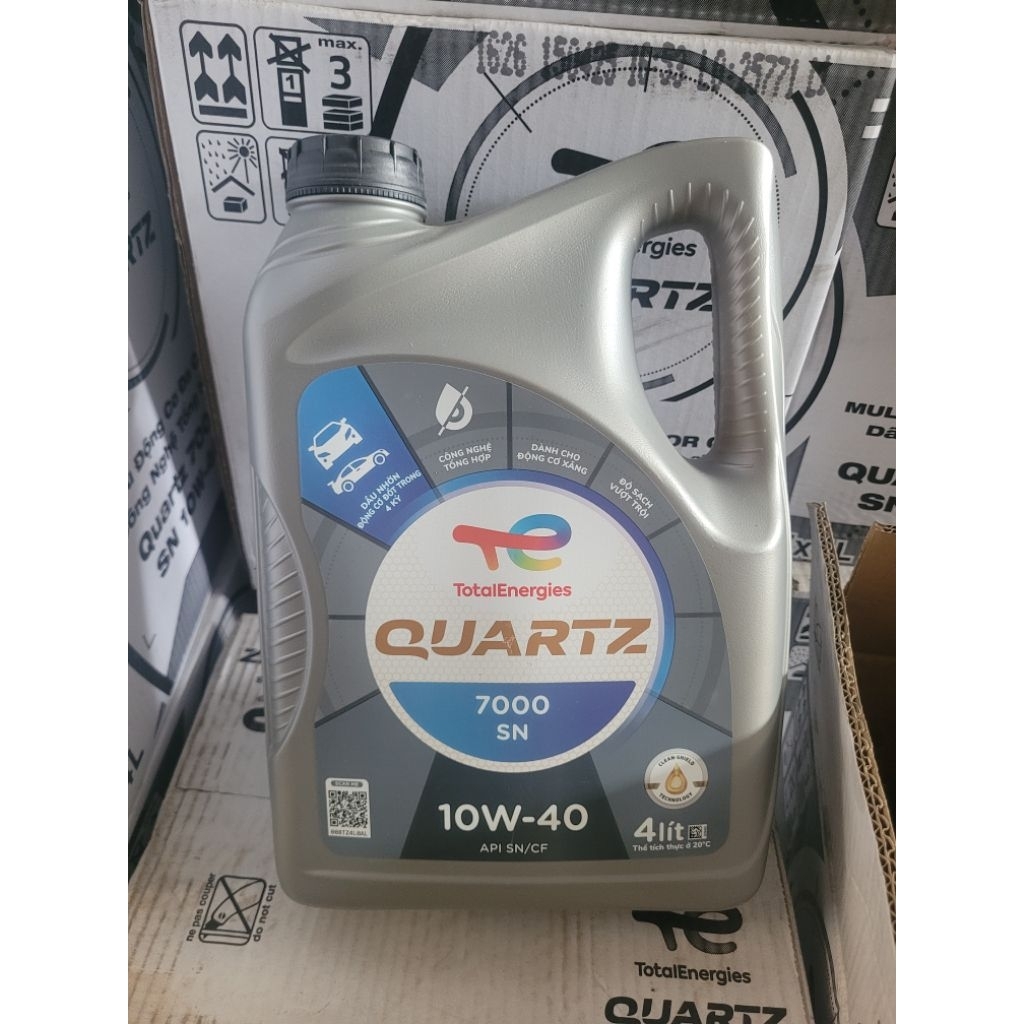 [GIÁ HỦY DIÊT] 1 Thùng ( 3 Can ) Dầu nhớt TOTAL QUARTZ 7000 10W40 4L