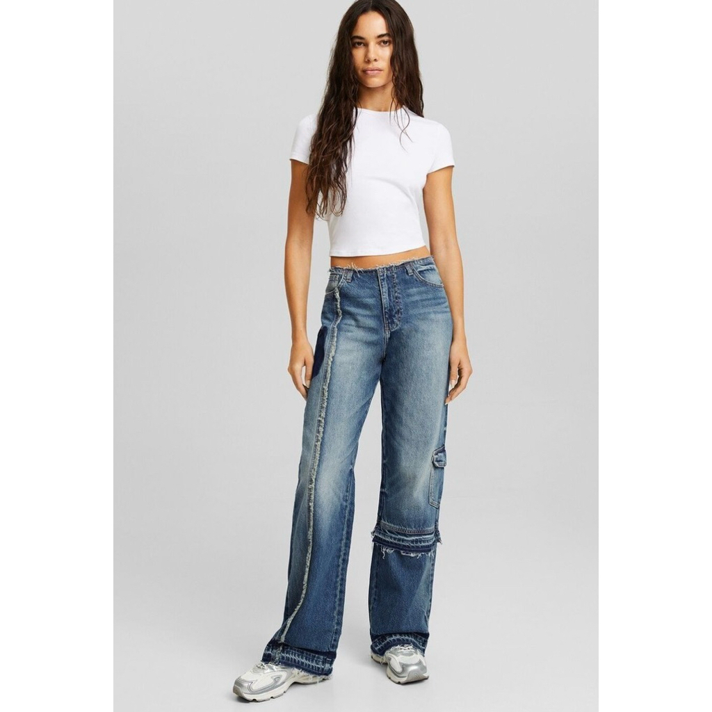(pass) Quần jeans bershka cạp trễ