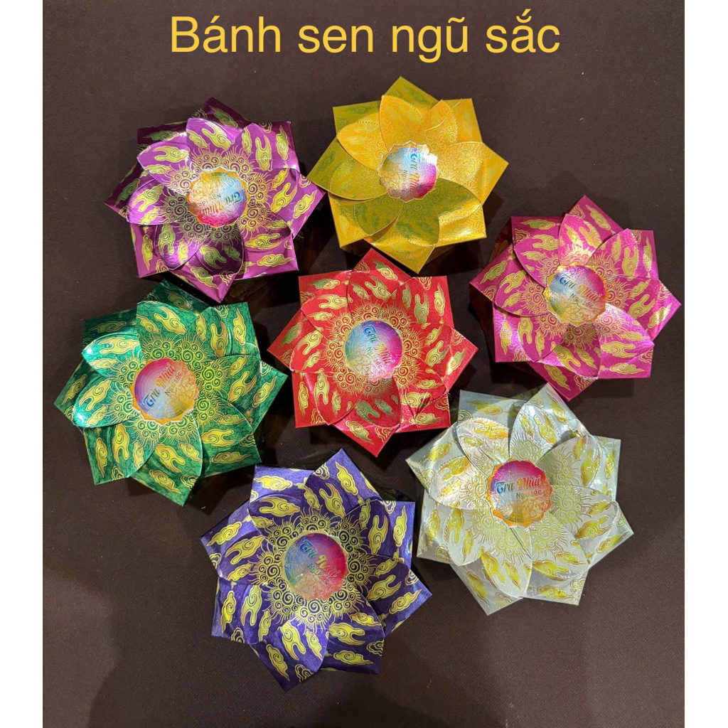 Bánh Sen Ngũ Sắc - Set 3 hộp bánh sen ngũ sắc để dâng gia tiên tứ phủ
