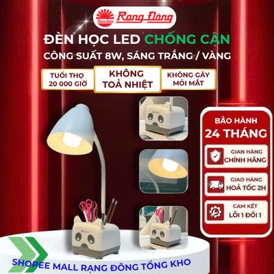 Đèn học Rạng Đông RD-RL-48 8W, ánh sáng thư giãn, chống cận thị, để bàn học/ bàn làm việc