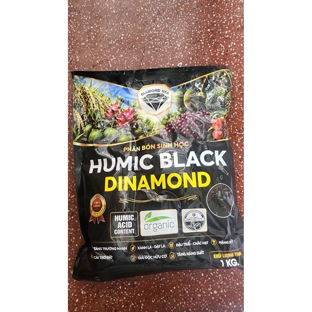 túi phân bón humic black dinamond 1kg dạng viên