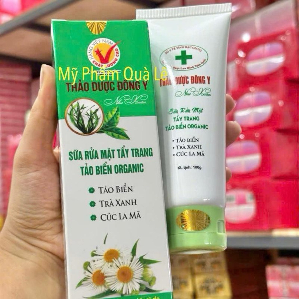 sữa rửa mặt thảo dược đông y tẩy trang tảo biển organic chai 100gram