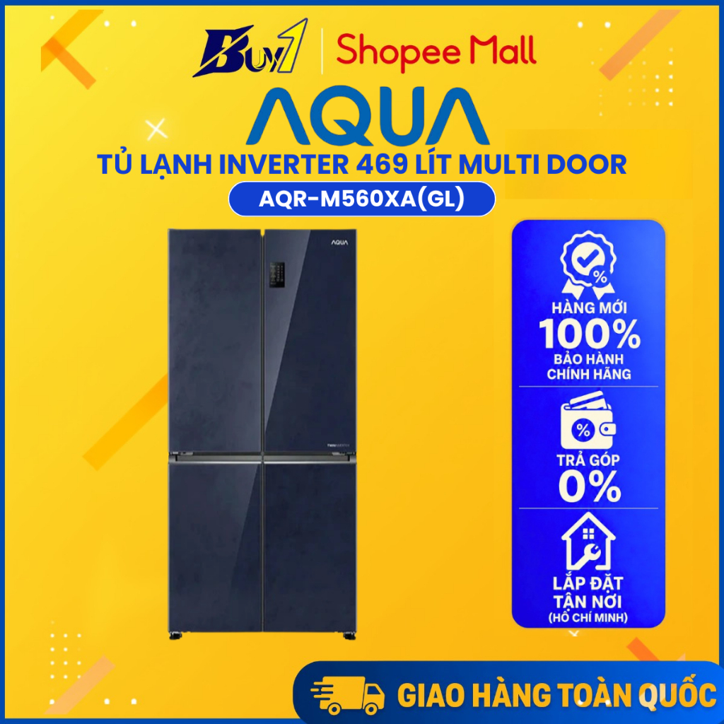 AQR-M560XA(GL) - Tủ Lạnh AQUA Inverter 469 Lít AQR-M560XA(GL) - Hàng Chính Hãng