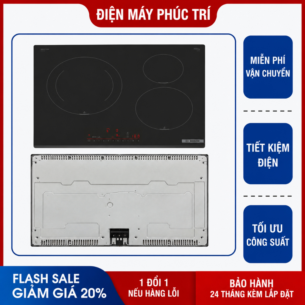 Bếp từ 3 vùng nấu Bosch PIJ631HC1E