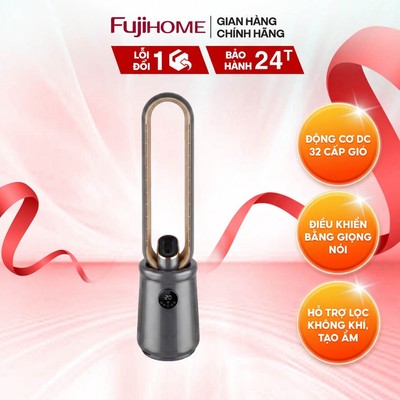 Quạt Không Cánh Thông Minh FUJIHOME BF15-HEPA-VOICE Màu Đen Sang Trọng - Lọc Không Khí