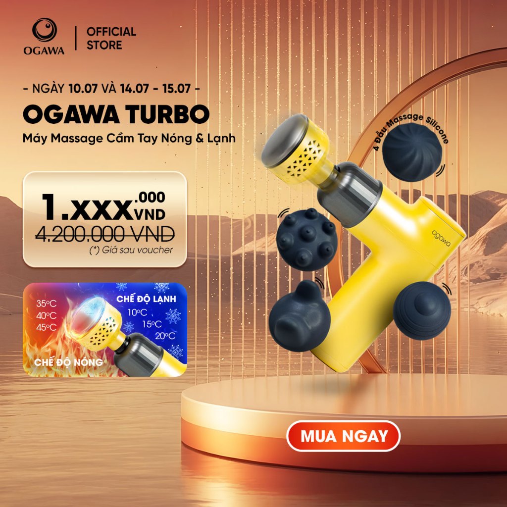 [OGAWA_HN] Massage cầm tay OGAWA Turbo ( OG-1102L) - Nóng/Lạnh- nhỏ gọn, tiện lợi
