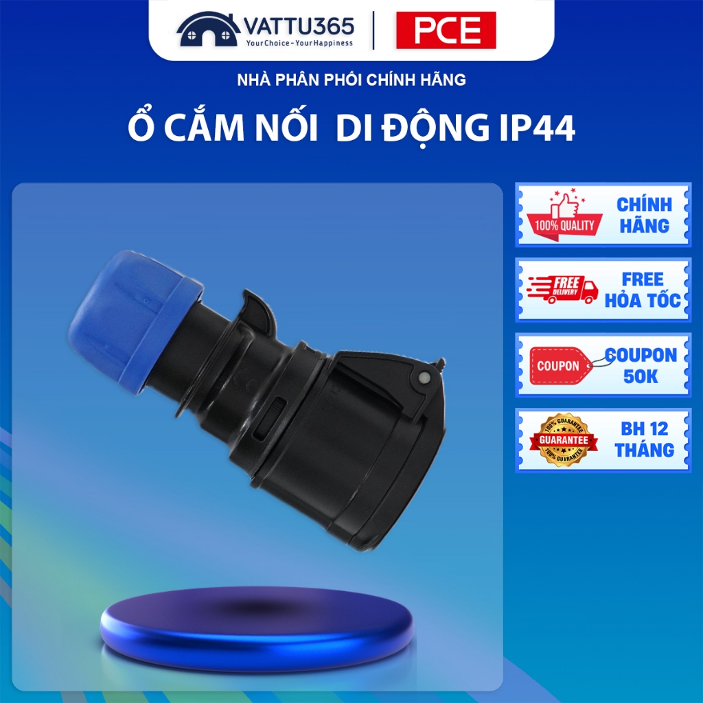 Ổ cắm nối di động IP44 không kín nước F213-6ECO | Splashproof Connector PCE chính hãng 16A-3P-230V