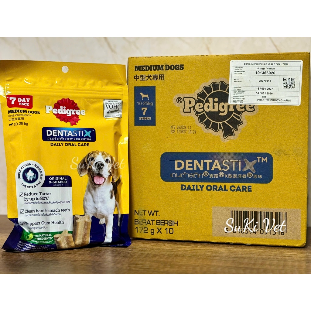 PEDIGREE DENTASTIX - [ NGUYÊN HỘP ] - BÁNH SNACK XƯƠNG GẶM GIẢM CAO RĂNG, THƠM MIỆNG CHO CHÓ
