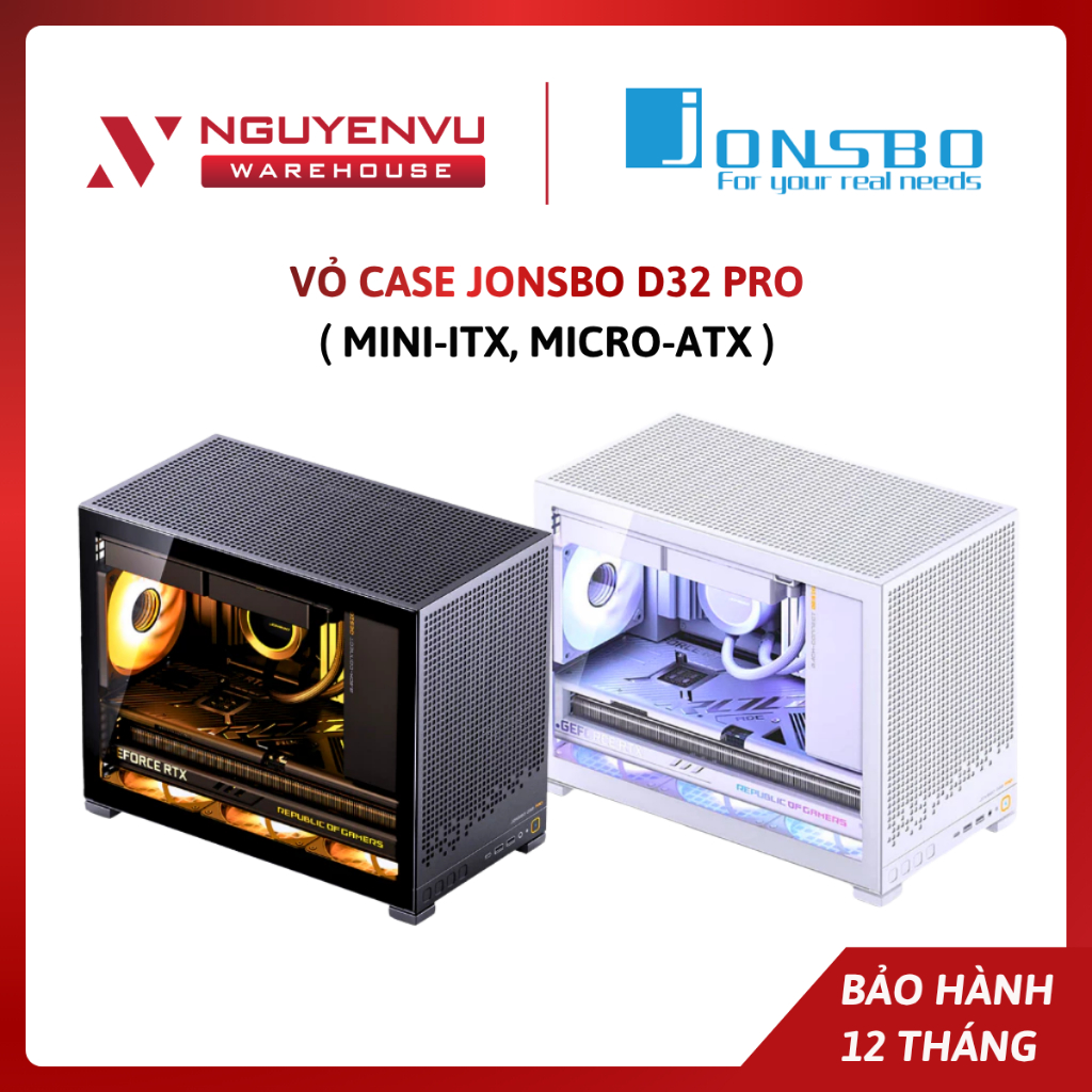 Vỏ case Jonsbo D32 Pro (Mini-ITX, Micro-ATX/Black) - Hàng chính hãng