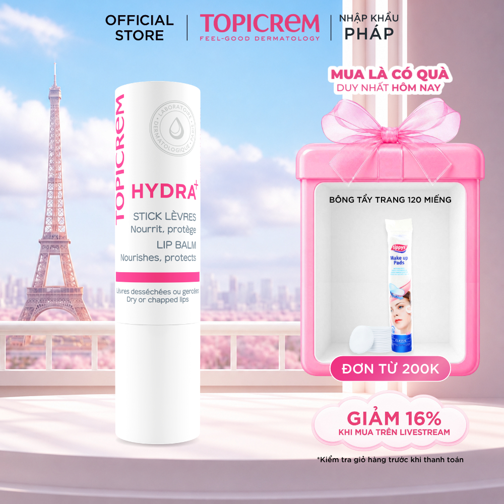 Son dưỡng môi Topicrem Hydra+ Lip Balm 4g