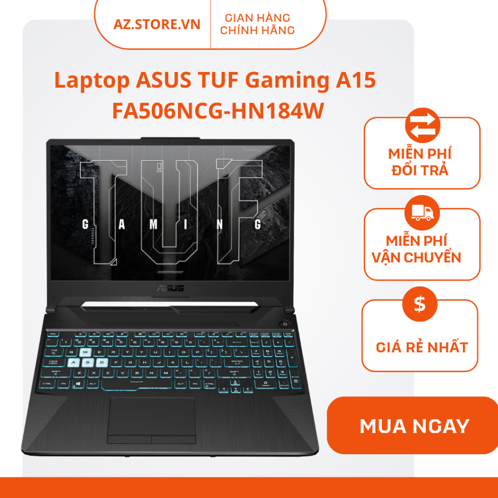 Laptop Asus TUF Gaming A15 FA506NCG-HN184W (Ryzen 7 7445HS/ RTX 3050 4GB/16GB/ 512GB/ Windows 11) - 
