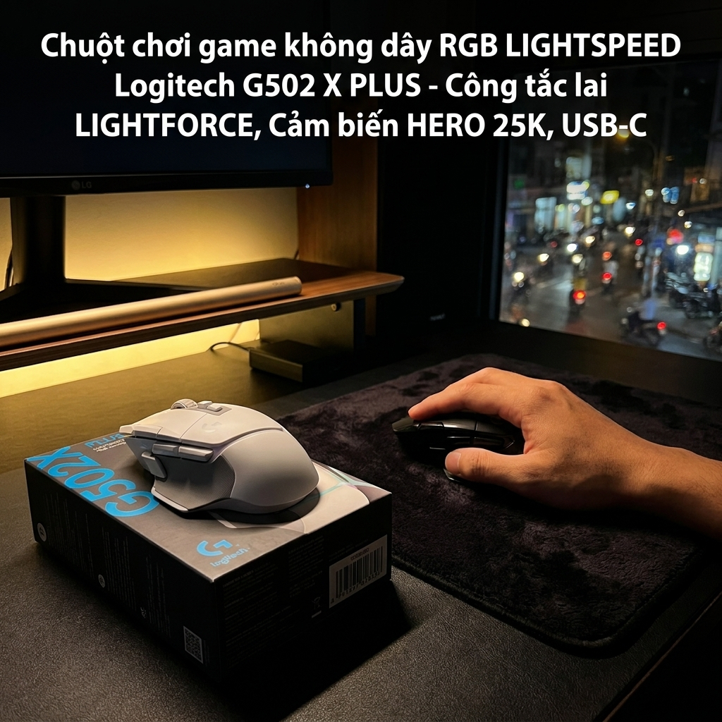 Chuột Gaming Logitech G502 X PLUS Wireless RGB Cảm Biến HERO 25K LIGHTFORCE