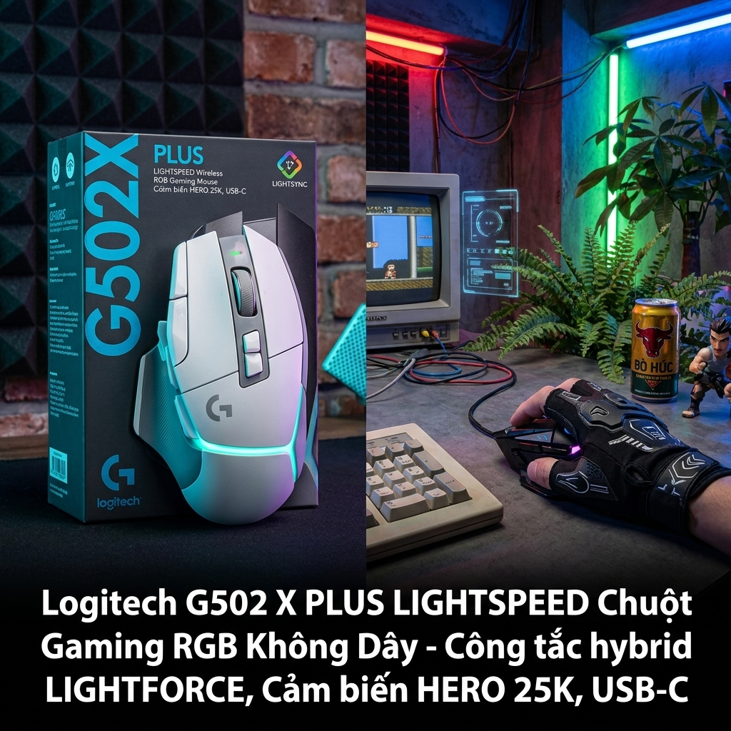 Chuột Gaming Logitech G502 X PLUS LIGHTSPEED Wireless RGB Chính Hãng