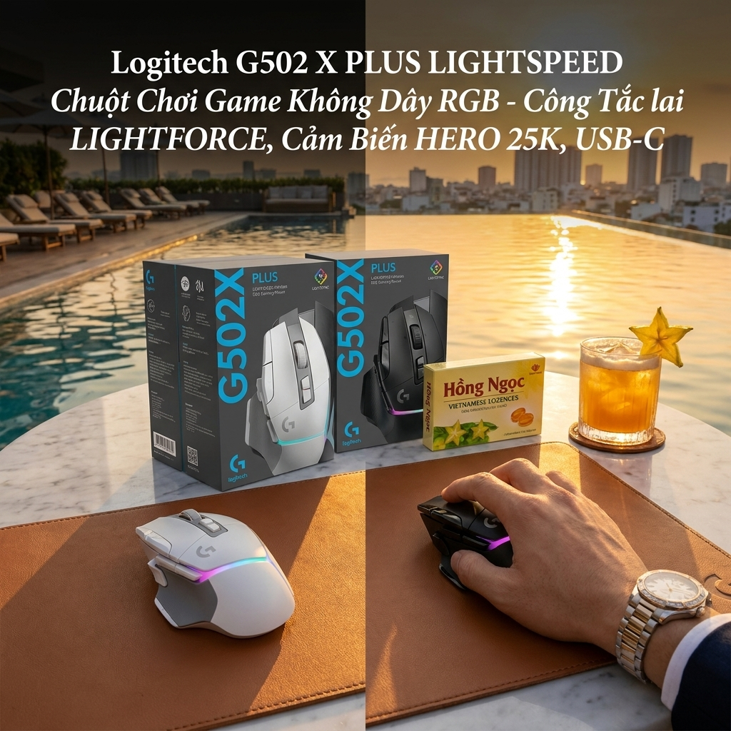 Chuột Logitech G502 X PLUS Wireless RGB LIGHTFORCE Switch HERO 25K