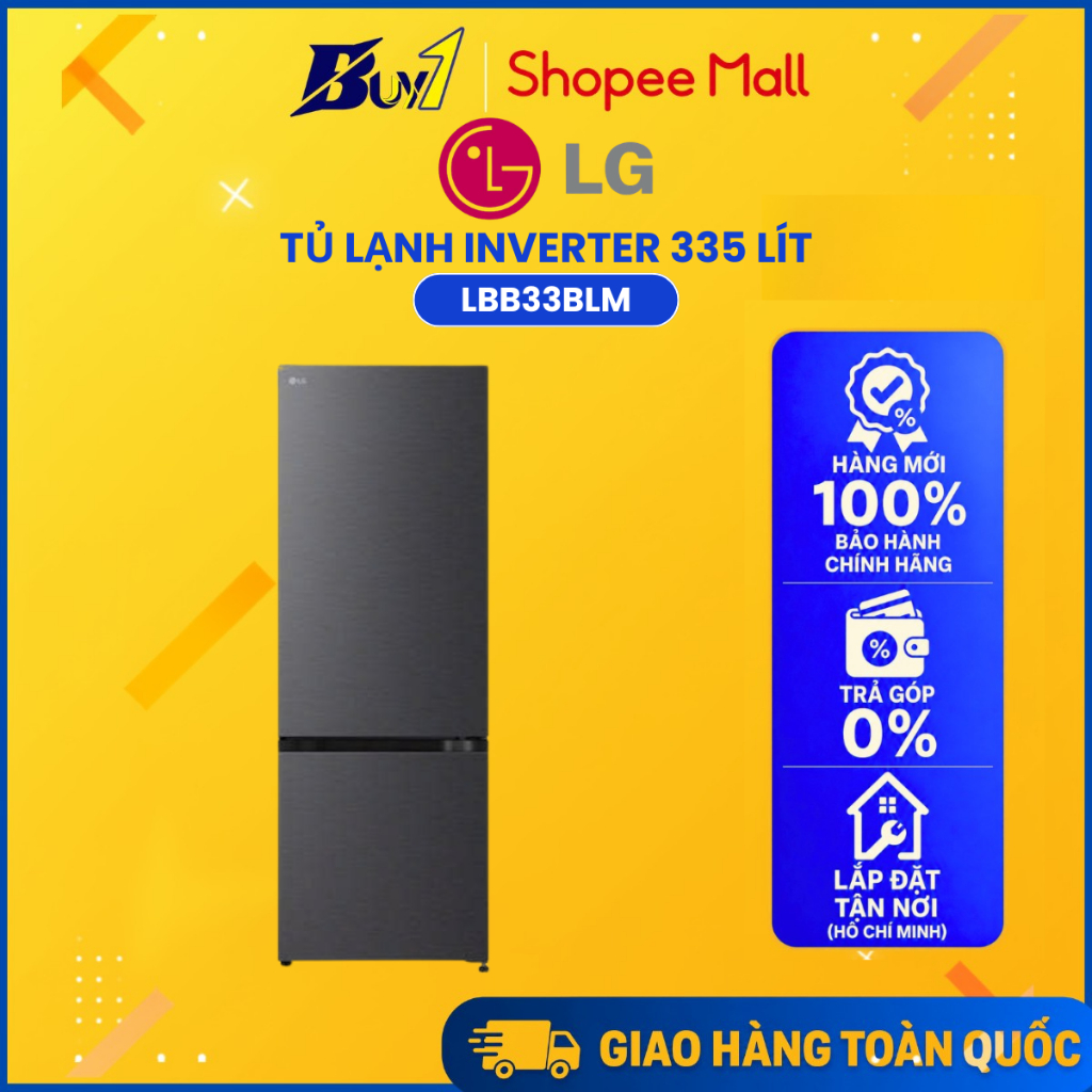 Tủ lạnh LG Inverter 335 lít LBB33BLM - Hàng chính hãng