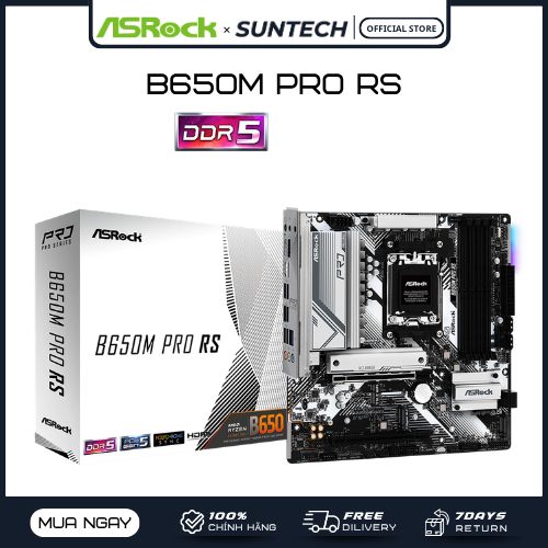 Mainboard ASROCK B650M PRO RS | Socket AM5, DDR5, PCIe 4.0/5.0, Thiết Kế White Tinh Tế, Bền Bỉ