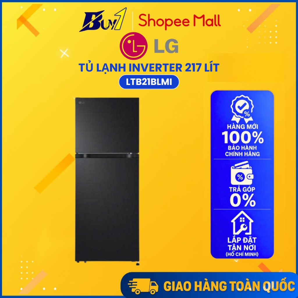 Tủ lạnh LG Inverter 217 lít LTB21BLMI - Hàng chính hãng