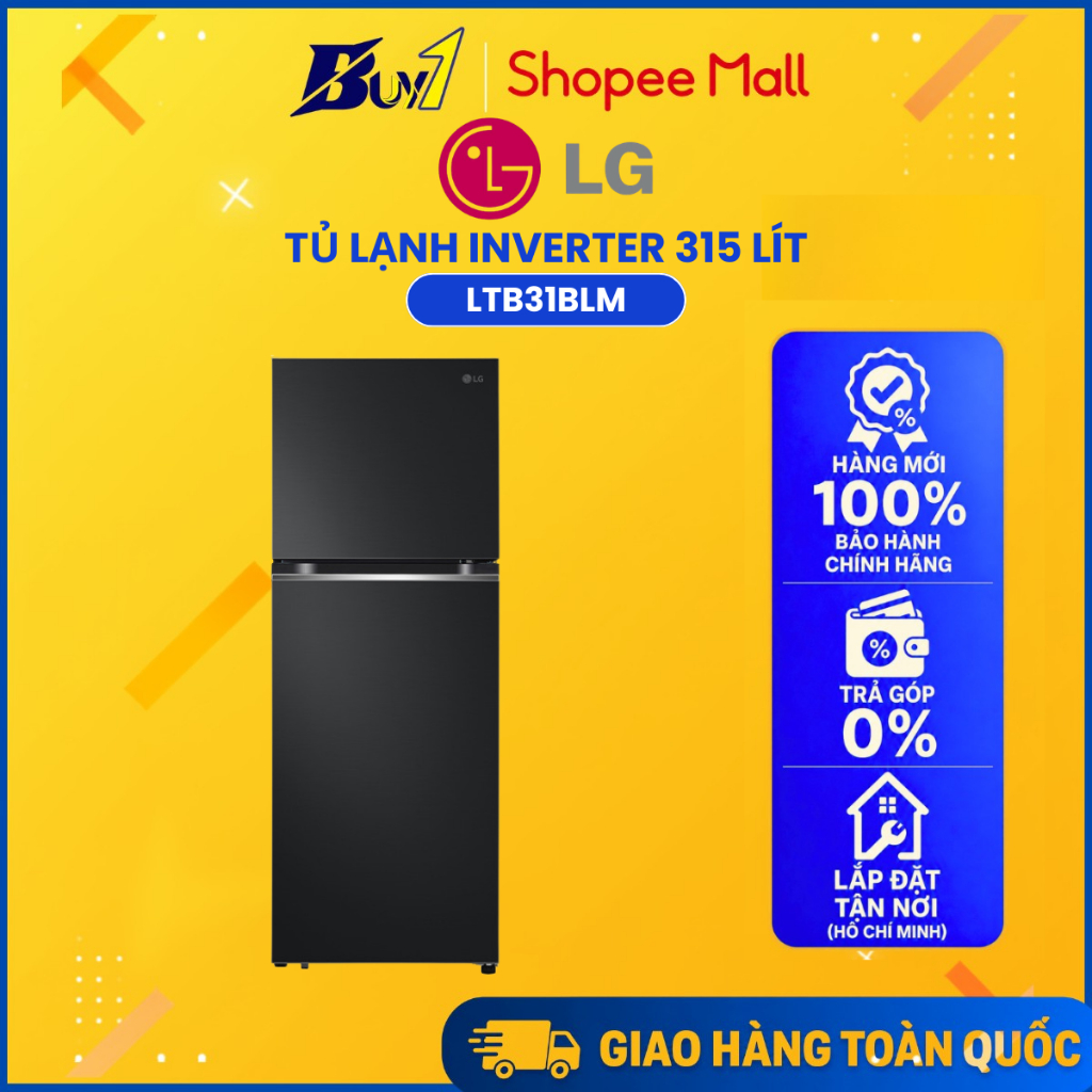 LTB31BLM - Tủ Lạnh LG Inverter 315 Lít LTB31BLM - Hàng Chính Hãng