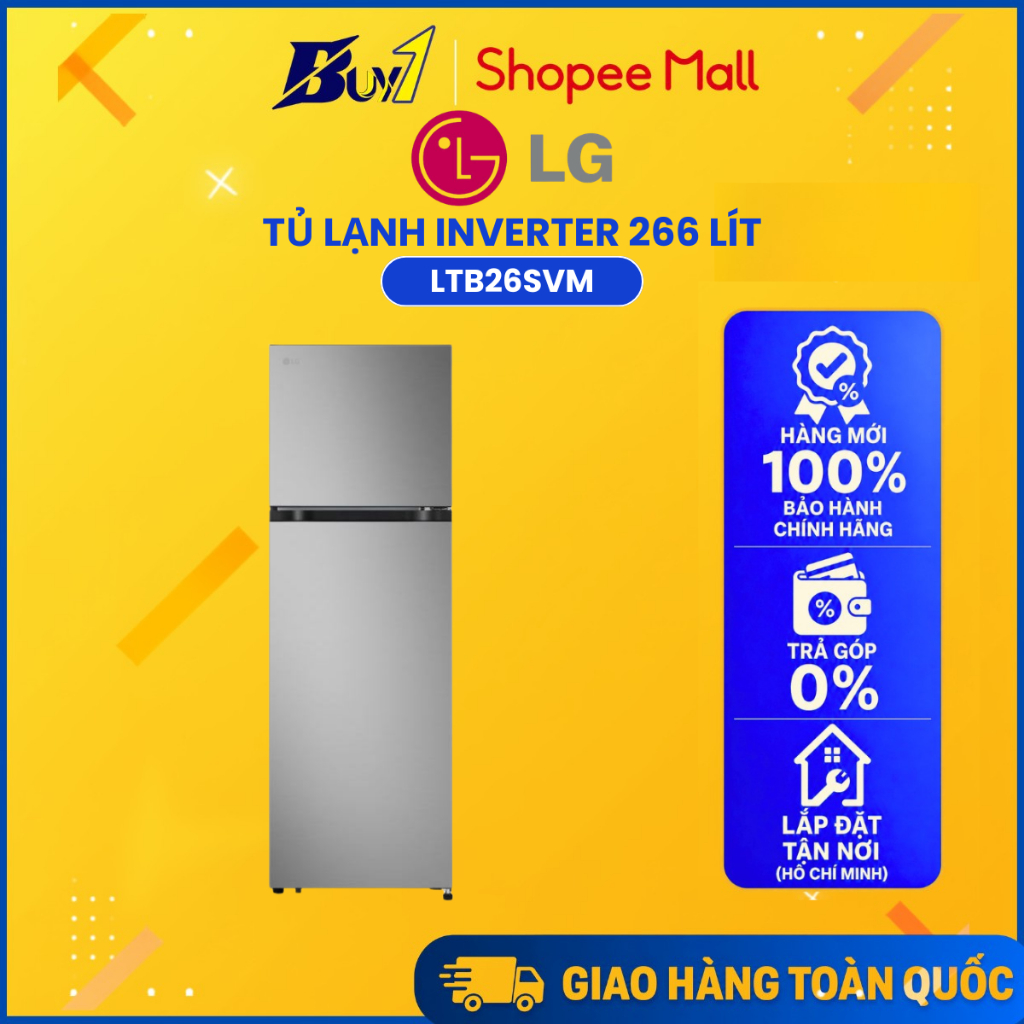 LTB26SVM - Tủ Lạnh LG Inverter 266 Lít LTB26SVM - Hàng Chính Hãng