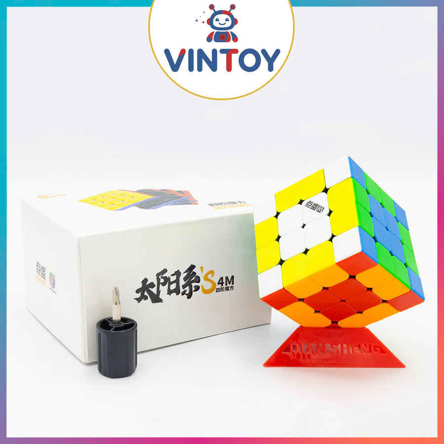 Rubik 4x4 DianSheng Solar S4M 4x4 2022 Stickerless Có Nam Châm Rubic 4 Tầng Đồ Chơi Trí Tuệ Trẻ Em