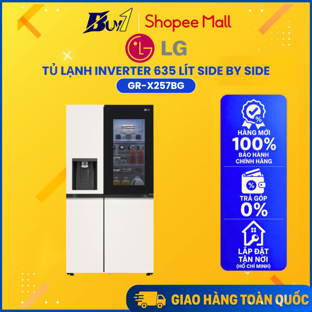GR-X257BG- Tủ Lạnh LG Inverter 635L- Side By Side InstaView Door-in-Door GR-X257BG - Hàng Chính Hãng