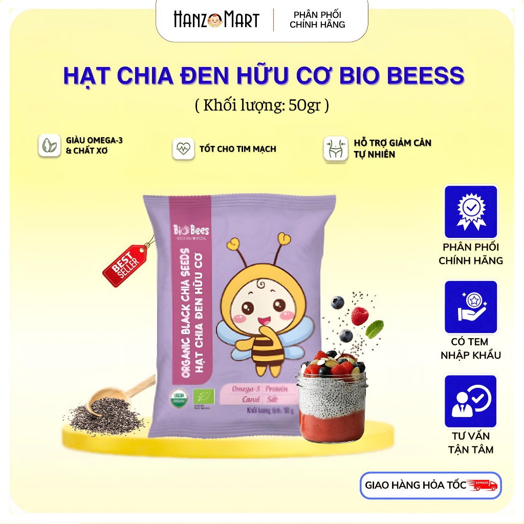 Hạt chia hữu cơ BioBees 50gr - hanzo2009