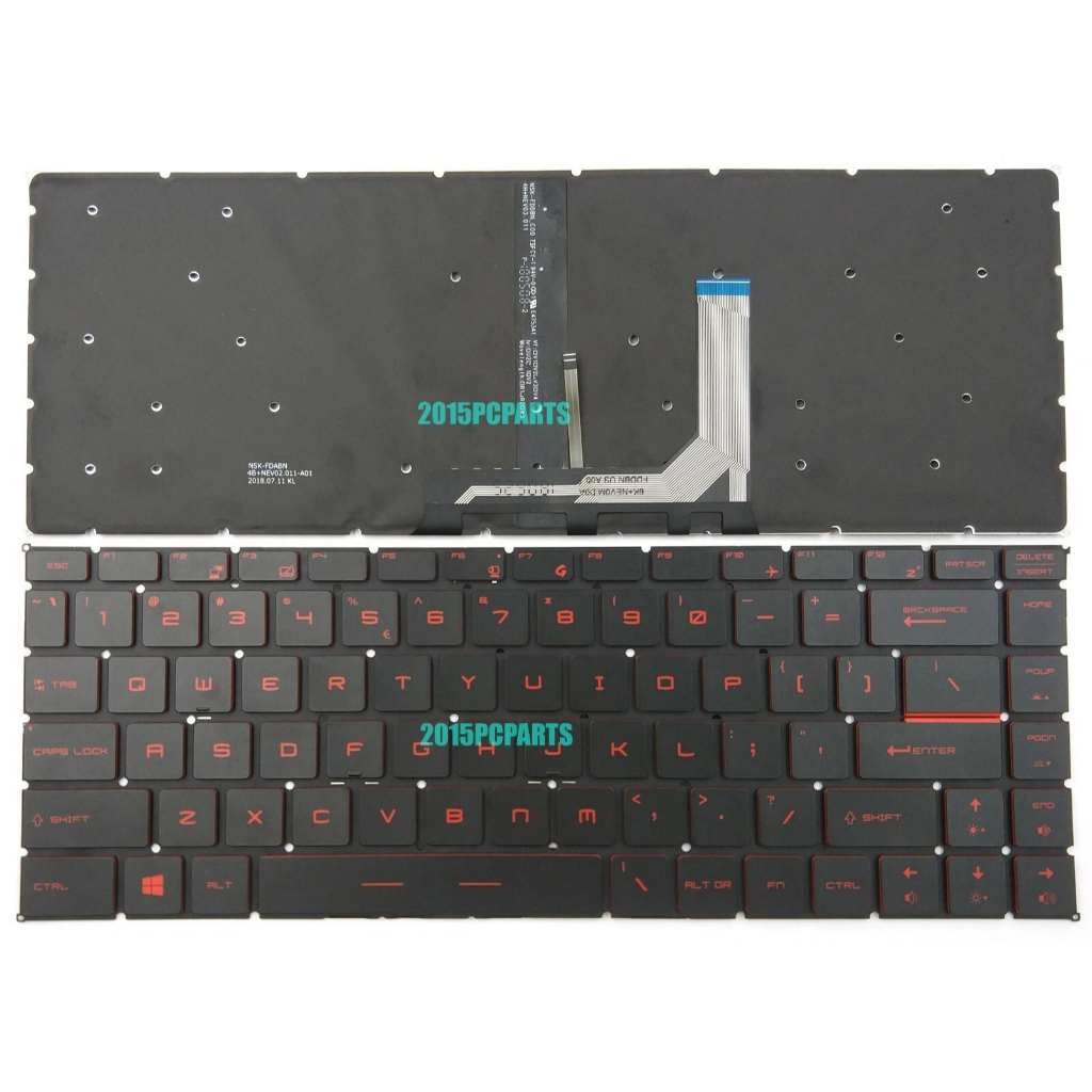 BÀN PHÍM [ZIN] MSI GF65 Thin 9SD 9SEX GF65 Thin 10SD 10SE MS-16W1 Keyboard Red Backlit US