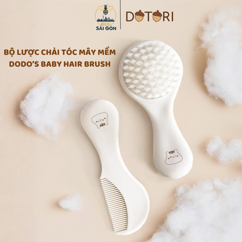 Set 2 Lược chải tóc, gôi đầu & massage đầu Dotori Hàn Quốc cho bé sơ sinh