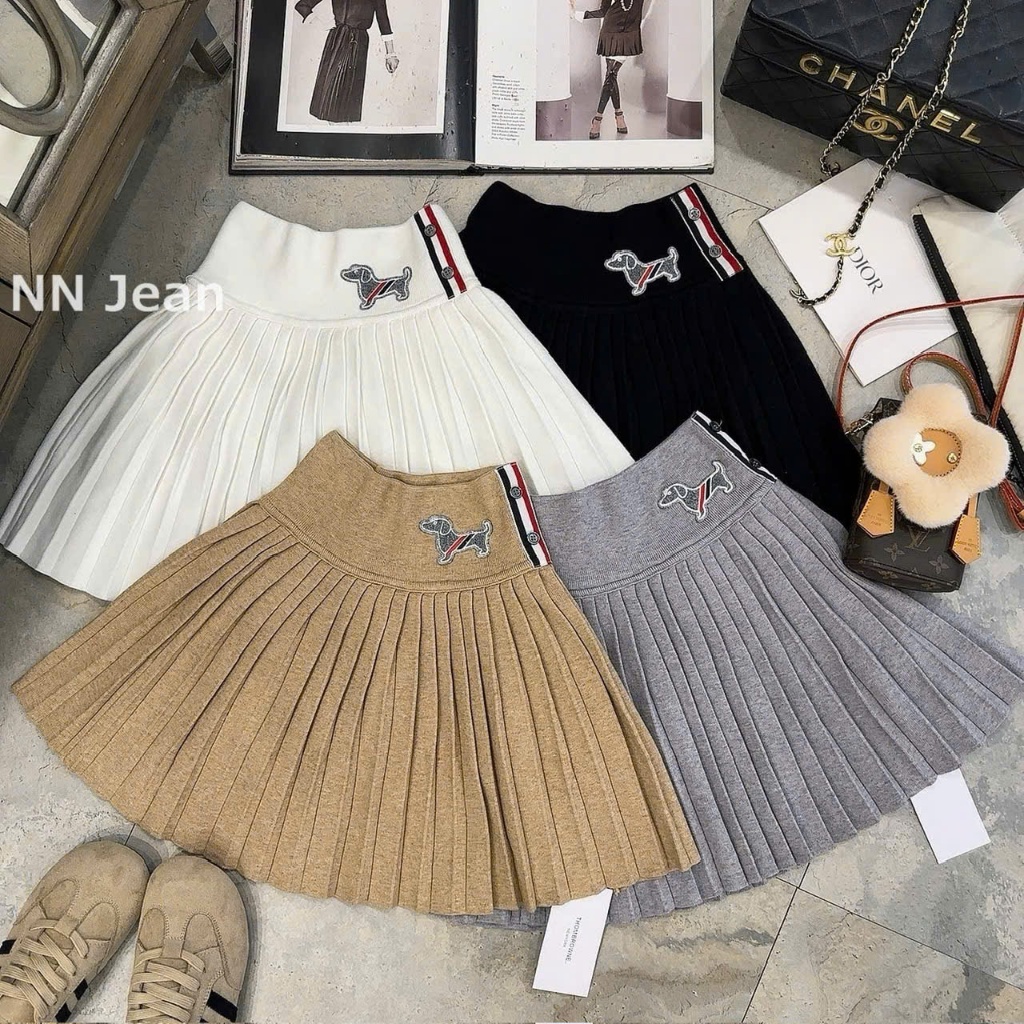 Váy len Th0me SỌC DỌC hàng QC chất dày dặn, Kim Anh Bùi HiHi Diệu Thanh